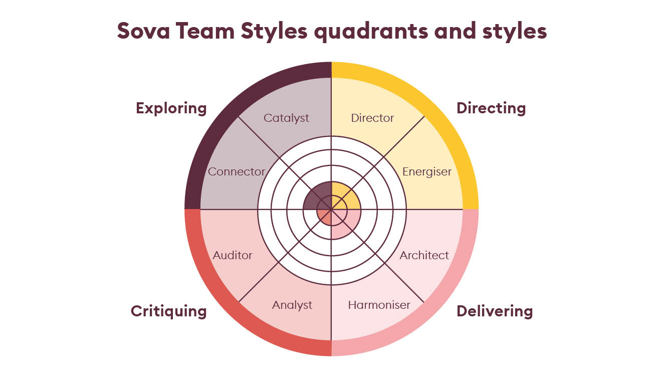 Sova Team Styles quadrants and styles